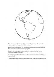 English Worksheet: Earth Day Project
