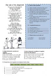 English Worksheet: Our side of the Playground