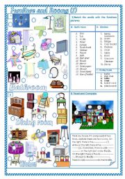 English Worksheet: Furniture and rooms(1)