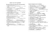 English worksheet: Subject and verbs agreement