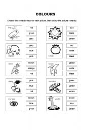 English Worksheet: Colours