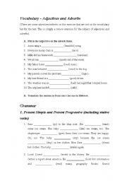 English worksheet: tenses