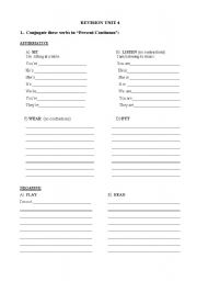 English worksheet: Revision of Present simple and Present Continuous