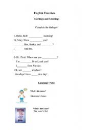 English worksheet: Greetings