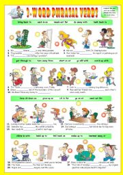 English Worksheet: 3-Word Phrasal Verbs (Sixth series). Exercises (Part 2/3). Key included!!! (The preview looks a bit distorted, but the document is perfectly fine after downloading it)