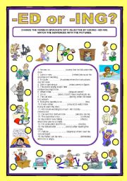 English Worksheet: ADJECTIVE ENDINGS - ed/ing