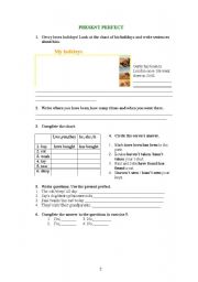 English Worksheet: prsent perfect