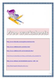 List of FREE WORKSHEET WEBSITES (2 pages)