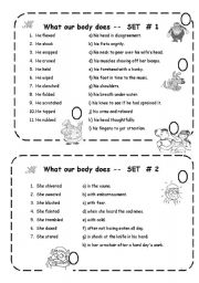 English Worksheet: FIRST CERTIFICATE - WAYS OF MOVING (BODY MOVEMENT)