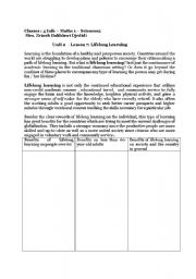 English Worksheet: Lifelong learning