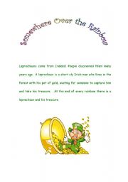 English Worksheet: Leprechaun: somewhere over the rainbow