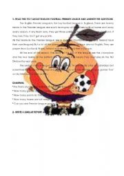 English worksheet: PREMIER LEAGUE