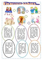 English Worksheet: Guess Who? Describing people