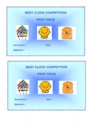 English worksheet: Best clock competition