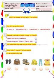 English Worksheet: mid -of term test for 7th form students