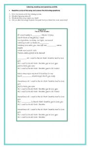 English worksheet: Simple reds listening activity