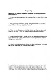 English worksheet: Paraphrasing