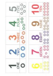 English Worksheet: Numbers 1 to 10 and Colors