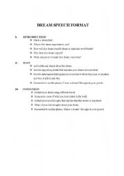 English worksheet: Speech Format