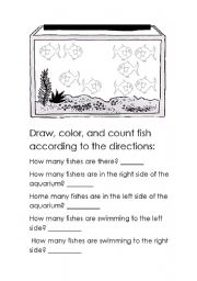 English Worksheet: fish to the left, fish to the right