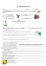 English Worksheet: Past Continuous - conversation