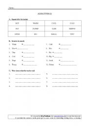 English worksheet: Adjectives