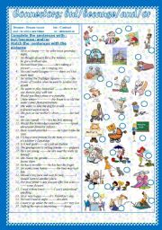 English Worksheet: Connectors: but - because-or - and