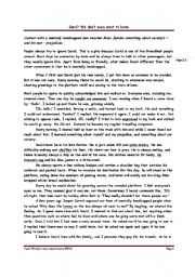 English Worksheet: Care? We dont really want to know