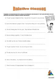 English Worksheet: Relative Clauses