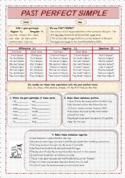 English Worksheet: past perfect