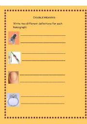 English worksheet: Homonym