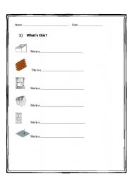 English worksheet: parts of the house