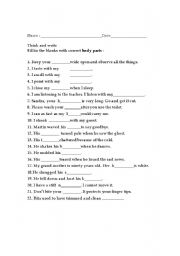 English Worksheet: Body Parts