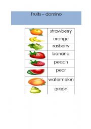 English worksheet: fruits - domino