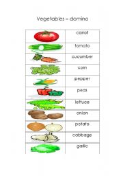 English Worksheet: vegetables - domino