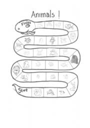 English Worksheet: Animals board game