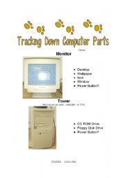 English worksheet: Tracking Down Computer Parts