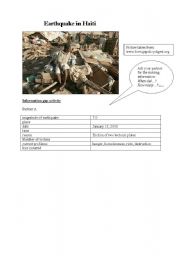 English Worksheet: Earthquake in Haiti