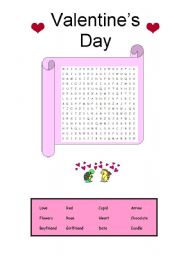 Valentines Day wordsearch