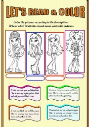 LETS READ & COLOR - CLOTHING - PHYSICAL DESCRIPTIONS - COLORS