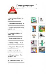 English Worksheet: describing jobs