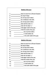 English Worksheet: Months of the year