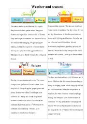 English Worksheet: Weather and seasons