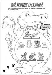 English Worksheet: THE HUNGRY CROCODILE