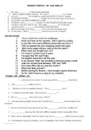 English Worksheet: test on present perfect