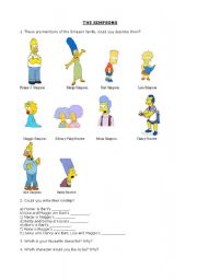 English Worksheet: The Simpson Family