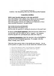 English worksheet: Chronicles of Narnia Character Review