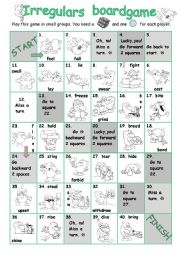 English Worksheet: Irregulars Boardgame  Two