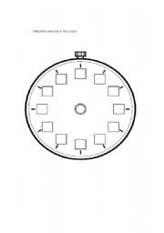 English worksheet: write the numbers 1 to 12