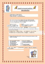 English worksheet: present perfect introduction